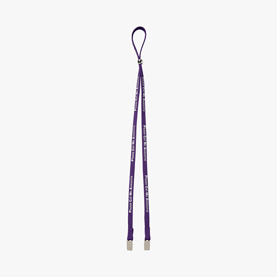 3/8 Adjustable Polyester Lanyard - Double Bulldog Clip