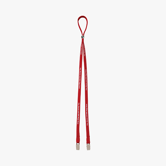 3/8 Adjustable Polyester Lanyard - Double Bulldog Clip