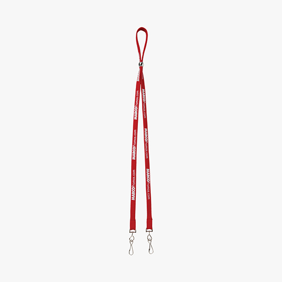 3/8 Adjustable Polyester Lanyard - Double Swivel Hook