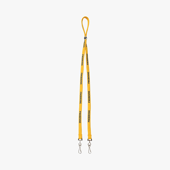 3/8 Adjustable Polyester Lanyard - Double Swivel Hook