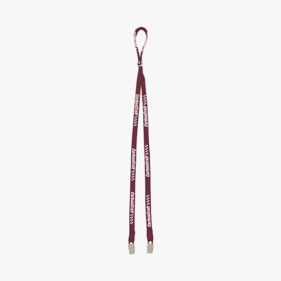 1/2 Adjustable Polyester Lanyard w/Double Bulldog Clip