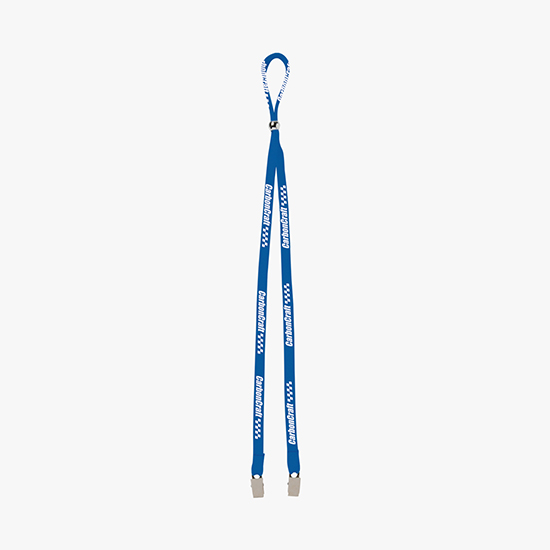 1/2 Adjustable Polyester Lanyard w/Double Bulldog Clip