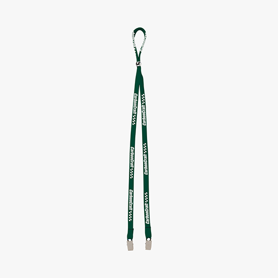 1/2 Adjustable Polyester Lanyard w/Double Bulldog Clip