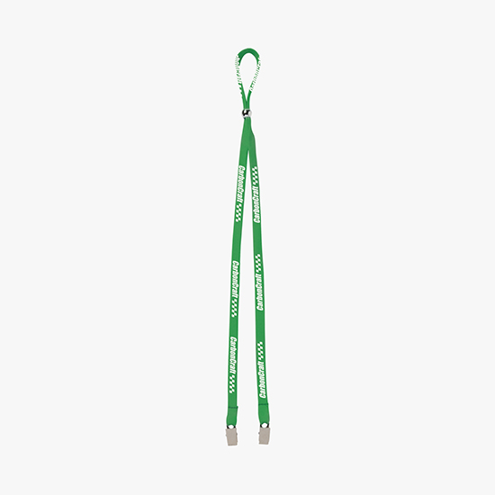 1/2 Adjustable Polyester Lanyard w/Double Bulldog Clip