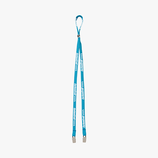 1/2 Adjustable Polyester Lanyard w/Double Bulldog Clip