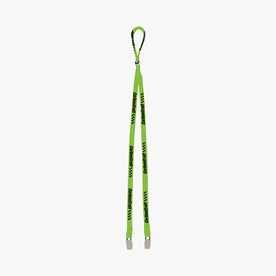 1/2 Adjustable Polyester Lanyard w/Double Bulldog Clip
