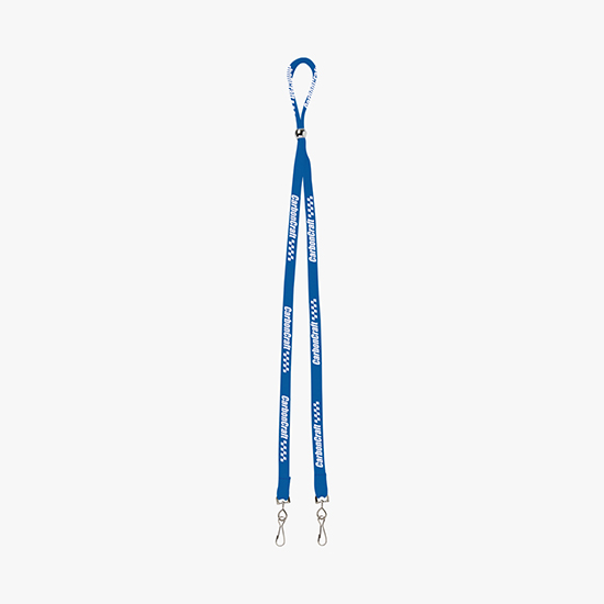 1/2 Adjustable Polyester Lanyard w/Double Swivel Hook