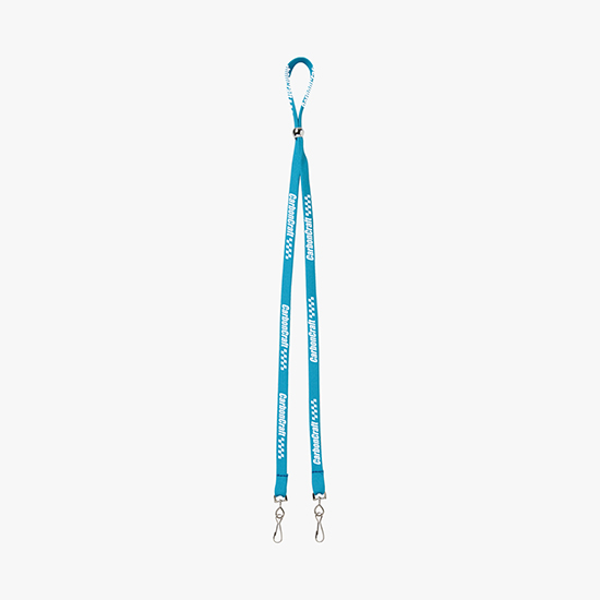1/2 Adjustable Polyester Lanyard w/Double Swivel Hook