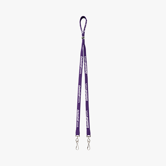 1/2 Adjustable Polyester Lanyard w/Double Swivel Hook