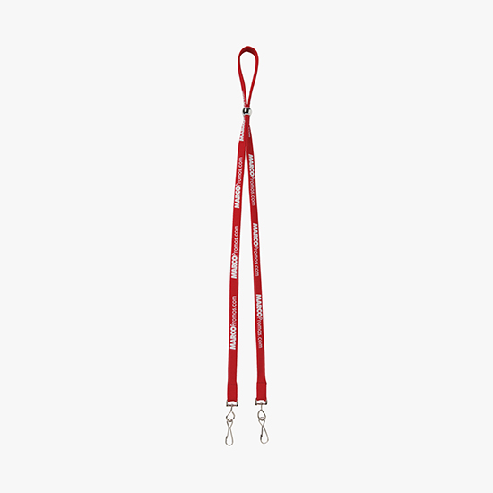 1/2 Adjustable Polyester Lanyard w/Double Swivel Hook
