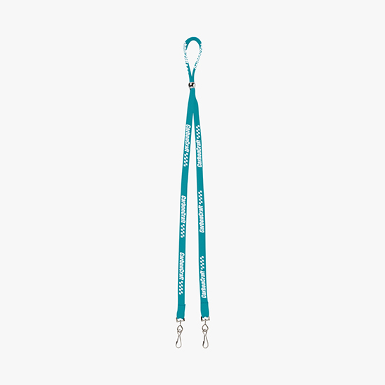 1/2 Adjustable Polyester Lanyard w/Double Swivel Hook