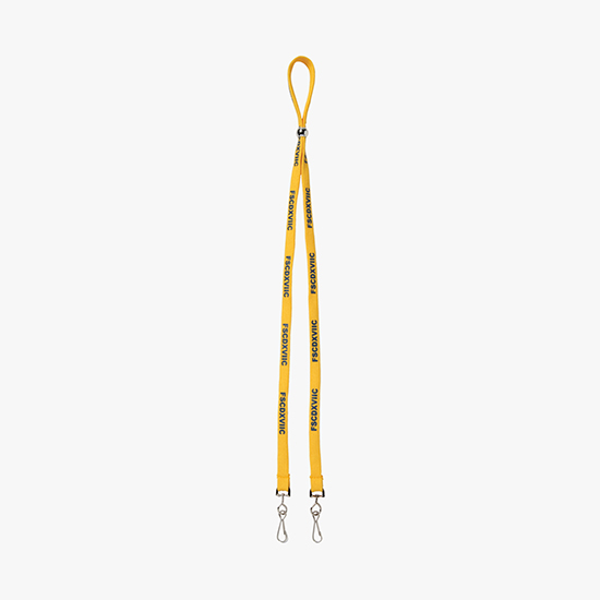 1/2 Adjustable Polyester Lanyard w/Double Swivel Hook