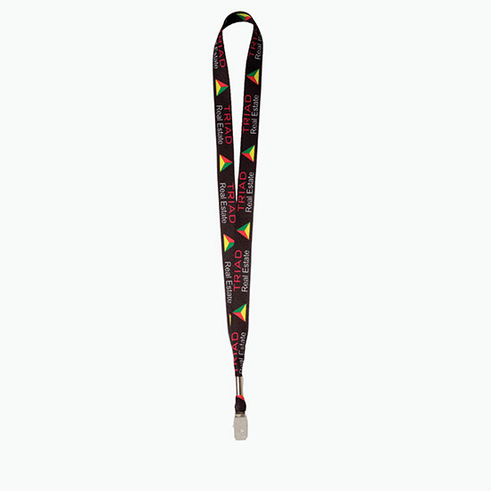 3/4 Dye Sublimated Poly Lanyard w/Bulldog Clip