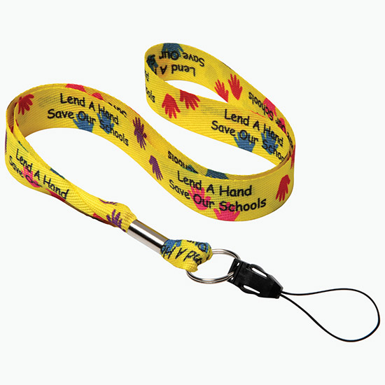 1 Dye Sublimated Poly Lanyard w/Split Ring w/Accessory Loop