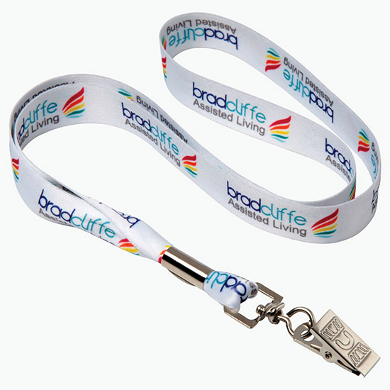 3/4 Dye Sublimated Poly Satin Lanyard w/Swivel Bulldog Clip