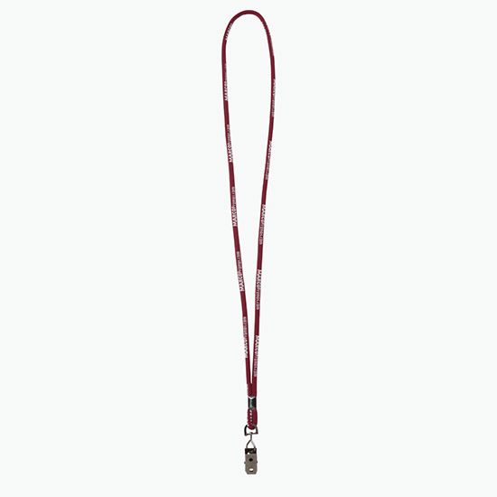 Plan Ahead & Save - 1/4 Round Custom Woven Lanyard - Black Ox Swivel Bulldog Clip
