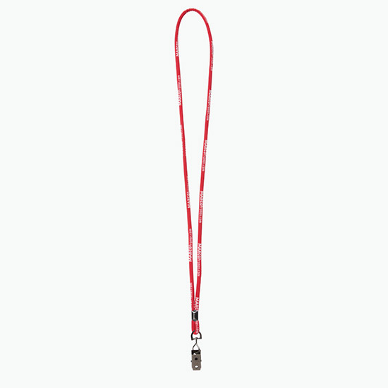 Plan Ahead & Save - 1/4 Round Custom Woven Lanyard - Black Ox Swivel Bulldog Clip