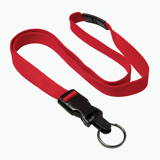 5/8 Breakaway Detachable Polyester Lanyard w/Split Ring - Blank