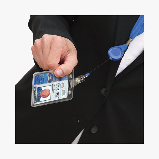 5/8 Breakaway Polyester Lanyard Badge Reel Combo - Blank