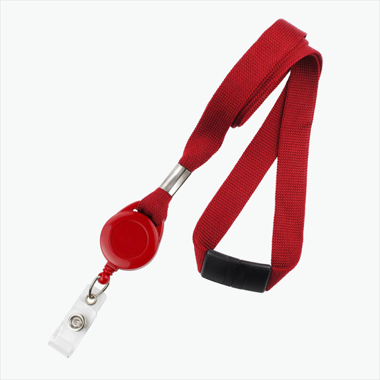 5/8 Breakaway Polyester Lanyard Badge Reel Combo - Blank