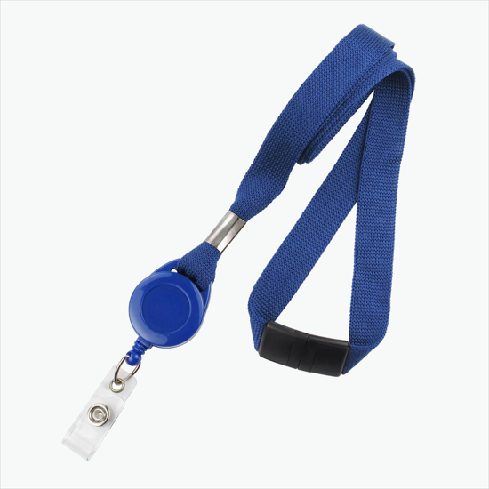 5/8 Breakaway Polyester Lanyard Badge Reel Combo - Blank
