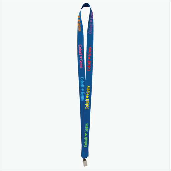 Plan Ahead & Save - 3/4 Economy Poly-Dye Full-Color Printed Lanyard w/Non-Swivel Bulldog Clip