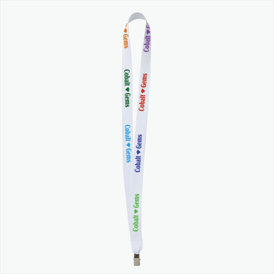 Plan Ahead & Save - 3/4 Economy Poly-Dye Full-Color Printed Lanyard w/Non-Swivel Bulldog Clip
