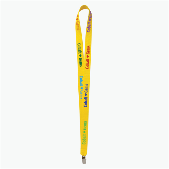 Plan Ahead & Save - 3/4 Economy Poly-Dye Full-Color Printed Lanyard w/Non-Swivel Bulldog Clip