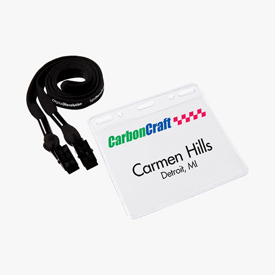 1/2 Cotton No Flip Lanyard and Badge Holder Combo - Double Bulldog Clip