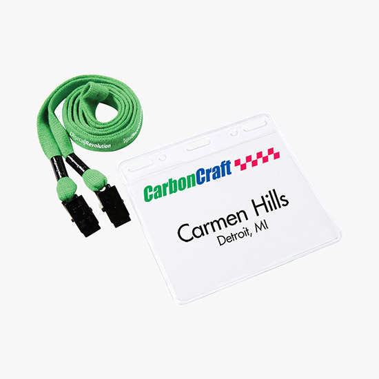 1/2 Cotton No Flip Lanyard and Badge Holder Combo - Double Bulldog Clip
