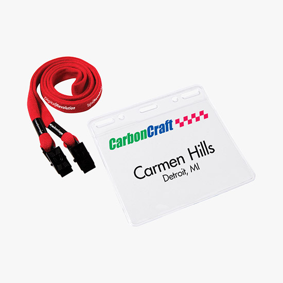 1/2 Cotton No Flip Lanyard and Badge Holder Combo - Double Bulldog Clip