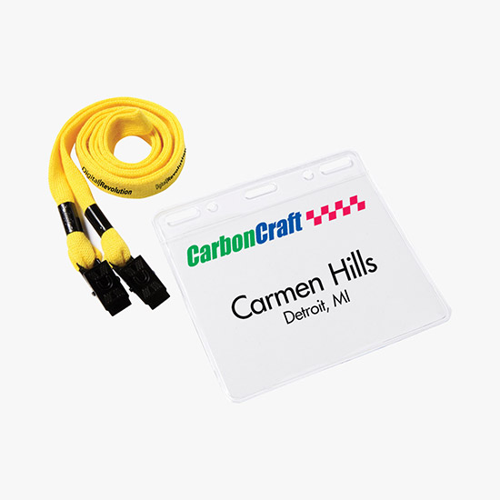 1/2 Cotton No Flip Lanyard and Badge Holder Combo - Double Bulldog Clip