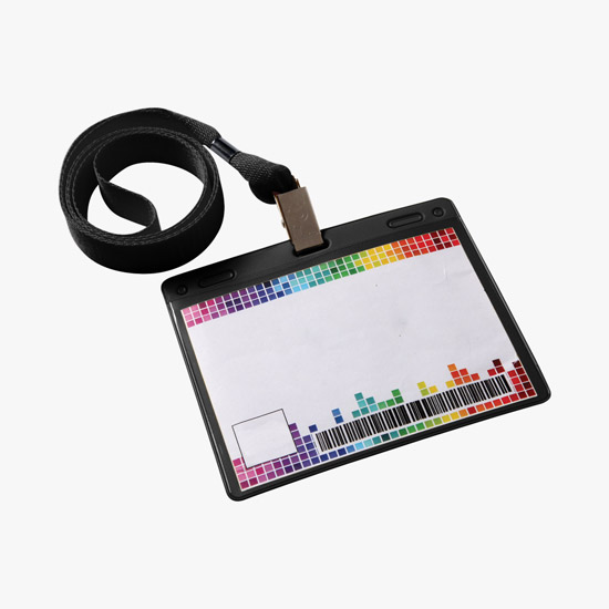 3 x 4 Badge Holder and Color Match Lanyard Combo - Blank