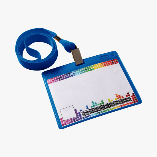 3 x 4 Badge Holder and Color Match Lanyard Combo - Blank