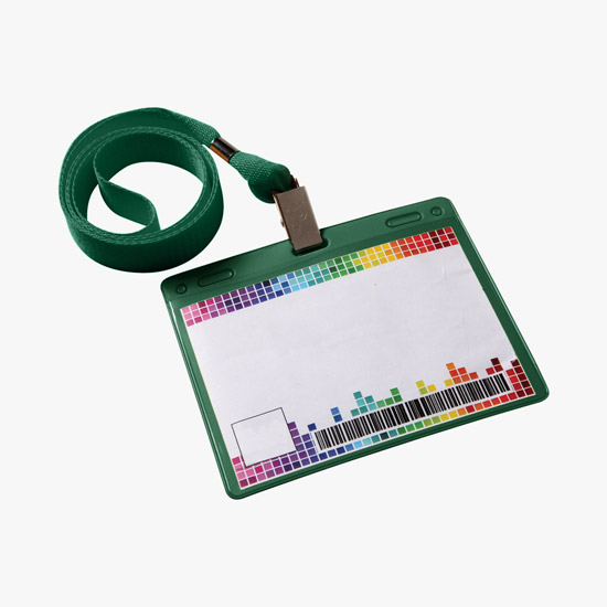 3 x 4 Badge Holder and Color Match Lanyard Combo - Blank