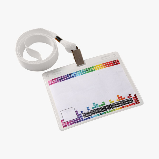 3 x 4 Badge Holder and Color Match Lanyard Combo - Blank