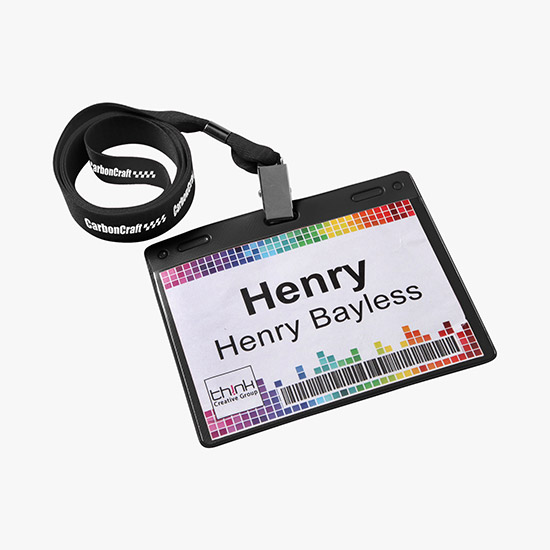 3 x 4 Badge Holder and Color Match Lanyard Combo - Printed
