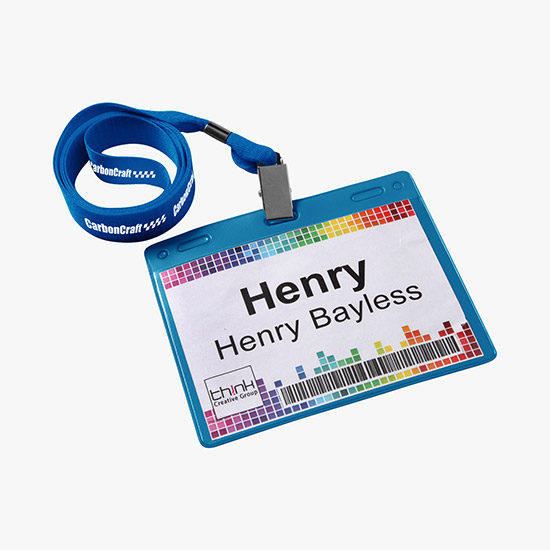 3 x 4 Badge Holder and Color Match Lanyard Combo - Printed