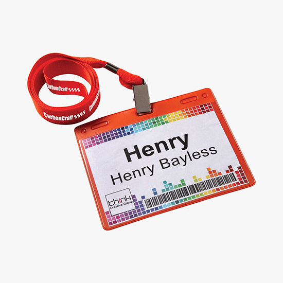3 x 4 Badge Holder and Color Match Lanyard Combo - Printed