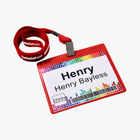3 x 4 Badge Holder and Color Match Lanyard Combo - Printed