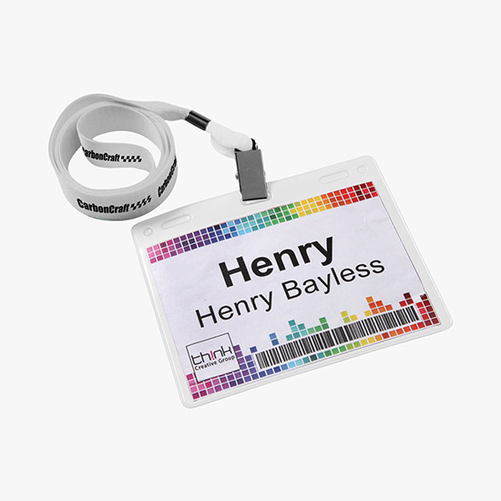 3 x 4 Badge Holder and Color Match Lanyard Combo - Printed