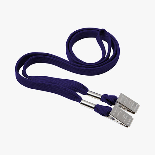3/8 No-Flip Polyester Lanyard - Blank - Double Non-Swivel Bulldog Clip