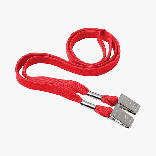 3/8 No-Flip Polyester Lanyard - Blank - Double Non-Swivel Bulldog Clip