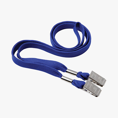 3/8 No-Flip Polyester Lanyard - Blank - Double Non-Swivel Bulldog Clip