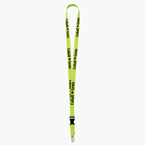Plan Ahead & Save 5/8 Polyester Lanyard with Buckle Release w/Non-Swivel Bulldog Clip