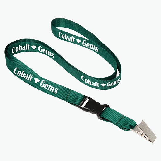 Plan Ahead & Save 5/8 Polyester Lanyard with Buckle Release w/Non-Swivel Bulldog Clip