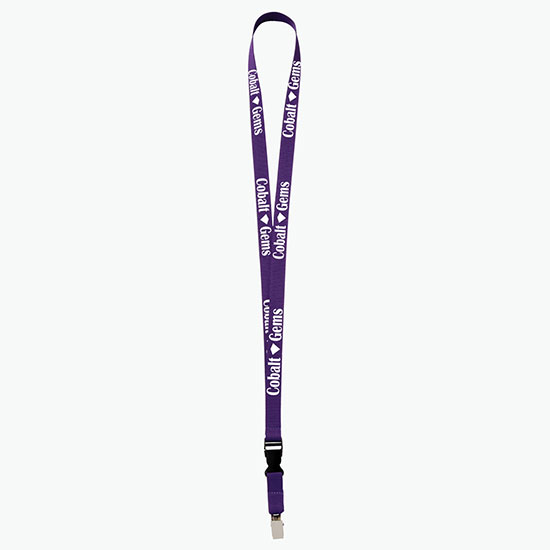 Plan Ahead & Save 5/8 Polyester Lanyard with Buckle Release w/Non-Swivel Bulldog Clip