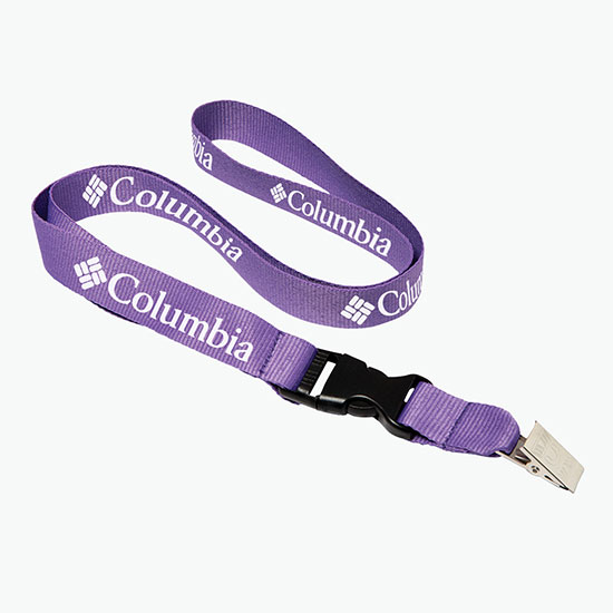 Plan Ahead & Save 3/4 Polyester Lanyard with Buckle Release w/Non-Swivel Bulldog Clip