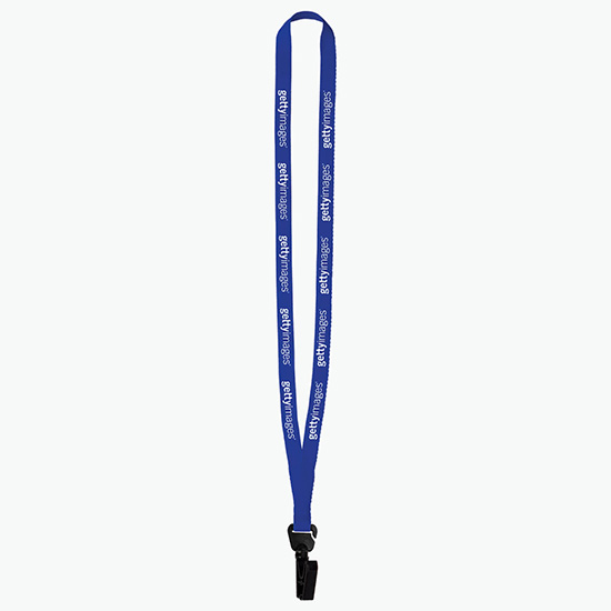 1/2 Trapezoid Polyester Lanyard w/Plastic Bulldog Clip - Clearance