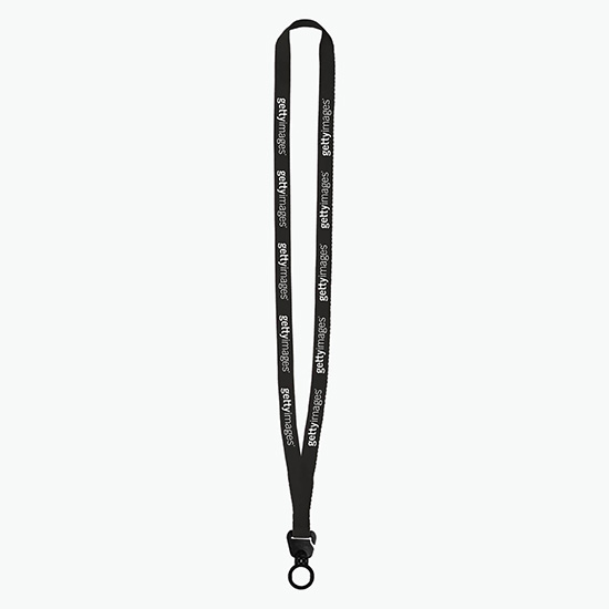 1/2 Trapezoid Polyester Lanyard w/Plastic O-Ring - Clearance
